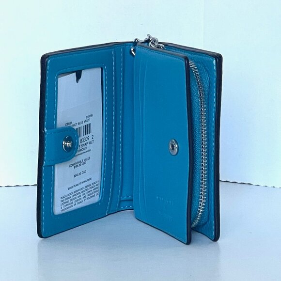 Coach x Peanuts 2025 Snap Wallet Linus CBN91 Snoopy 75th Anniversary Blue - Picture 5 of 8